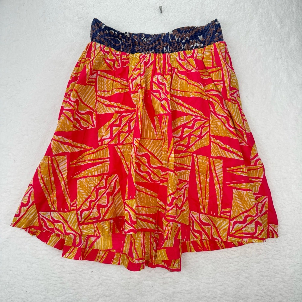 Vanessa Virginia Anthropologie Multicolor Geometric Pattern Vacation Aline Skirt